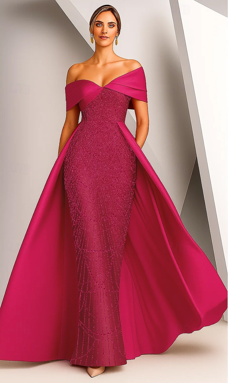 Ballkleid Meerjungfrauen-/Trompetenabend Bodenlang Perlenbestickt Abendkleid Kleid der Brautmutter Abendkleid Elegant seidig Halbformelle Kleider Ärmellos Schulterfrei Abschlussball Hochzeit Stretch 2026 - $218.49 –P4