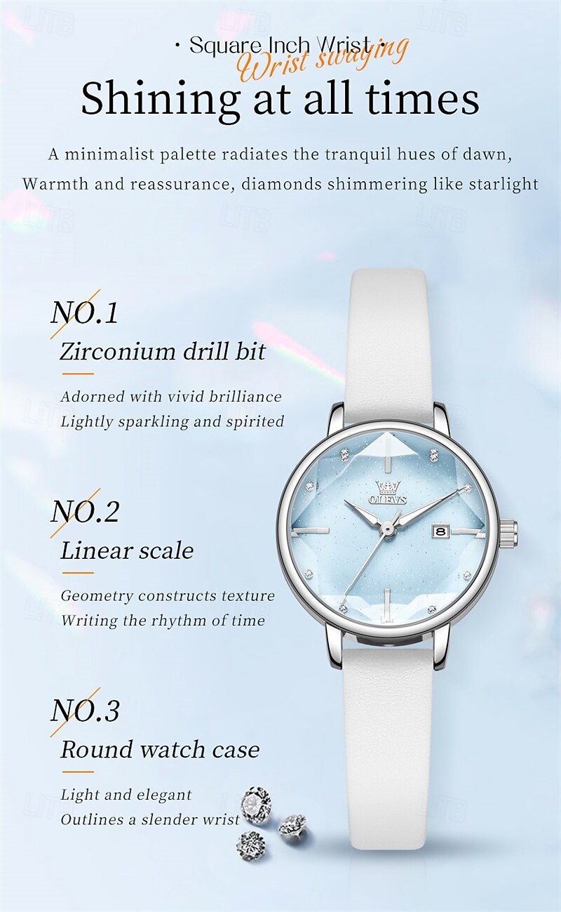 Women'S Business Watch Is Decorated With Luminous Light Exuding A Light Luxury Niche A Diamond-Shaped Mirror Surface Mother's Day Gift for women Casual Quartz Watch 2026 - $34.99 –P5