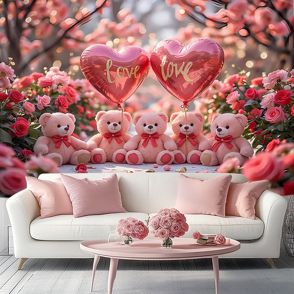 Valentine's Day Tapestry Banners Blanket Rose Love Heart Cute Romantic 3D Party Living Room Shooting Backgrounds Marriage Proposal Decoration Home Decor 2026 - $16.99 –P1