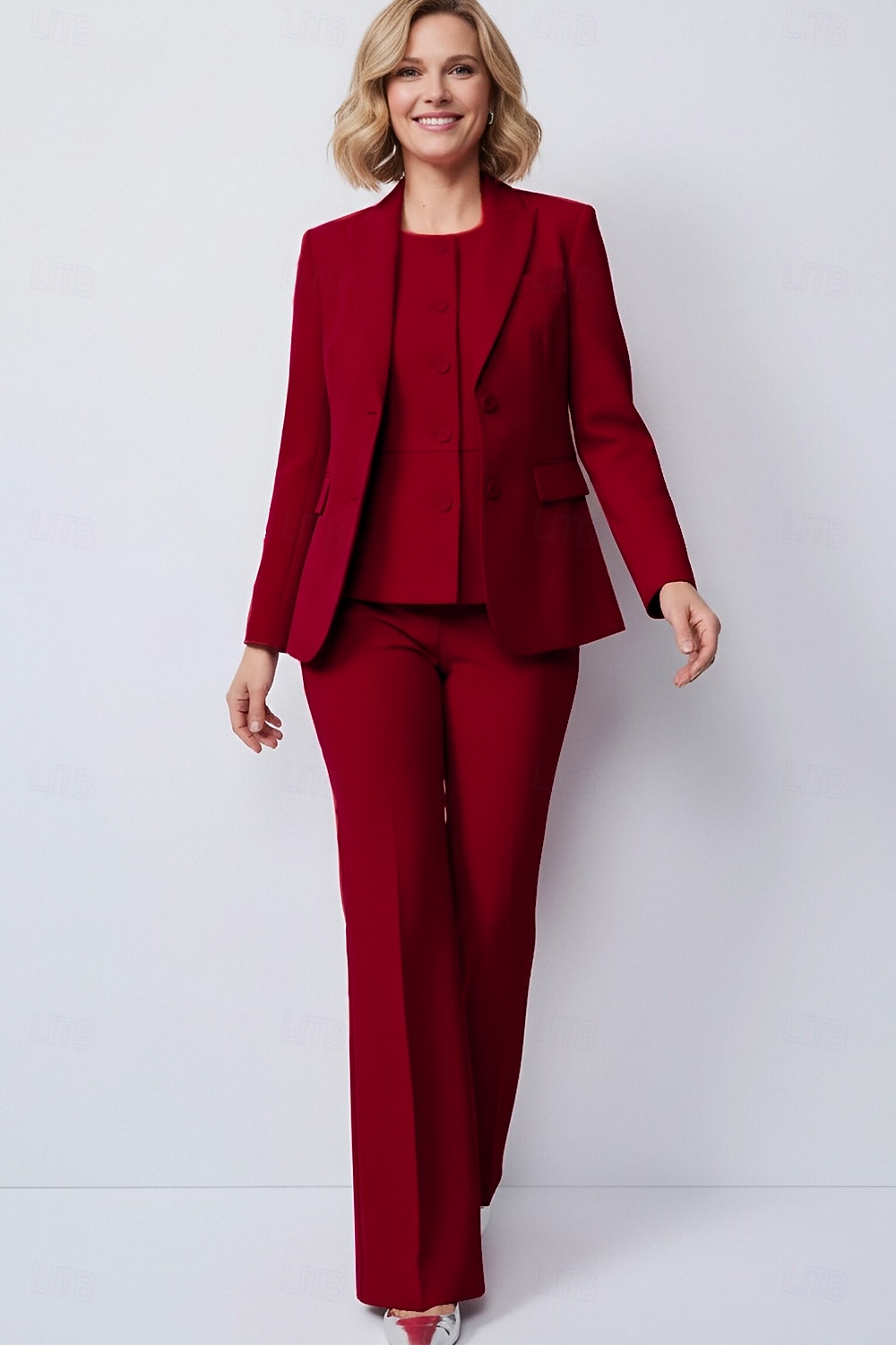 Жен. Пиджак Офис Официальные Свадебный гость Эластичная ткань Элегантный стиль Длинный рукав Лацкан с тупым углом Однобортный крой 2026 - MXN $2134.26 –P6