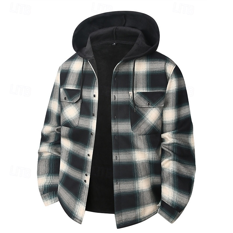 Per uomo Cappotto Invernale Giacca Camicia Giacca in Pile Giacca Casual Casuale Quotidiano Calore Termico Tasca Bottonato Autunno Inverno Plaid Streetwear Quotidiano Con Cappuccio Regolare Rosso del 2026 a $31.99 –P10