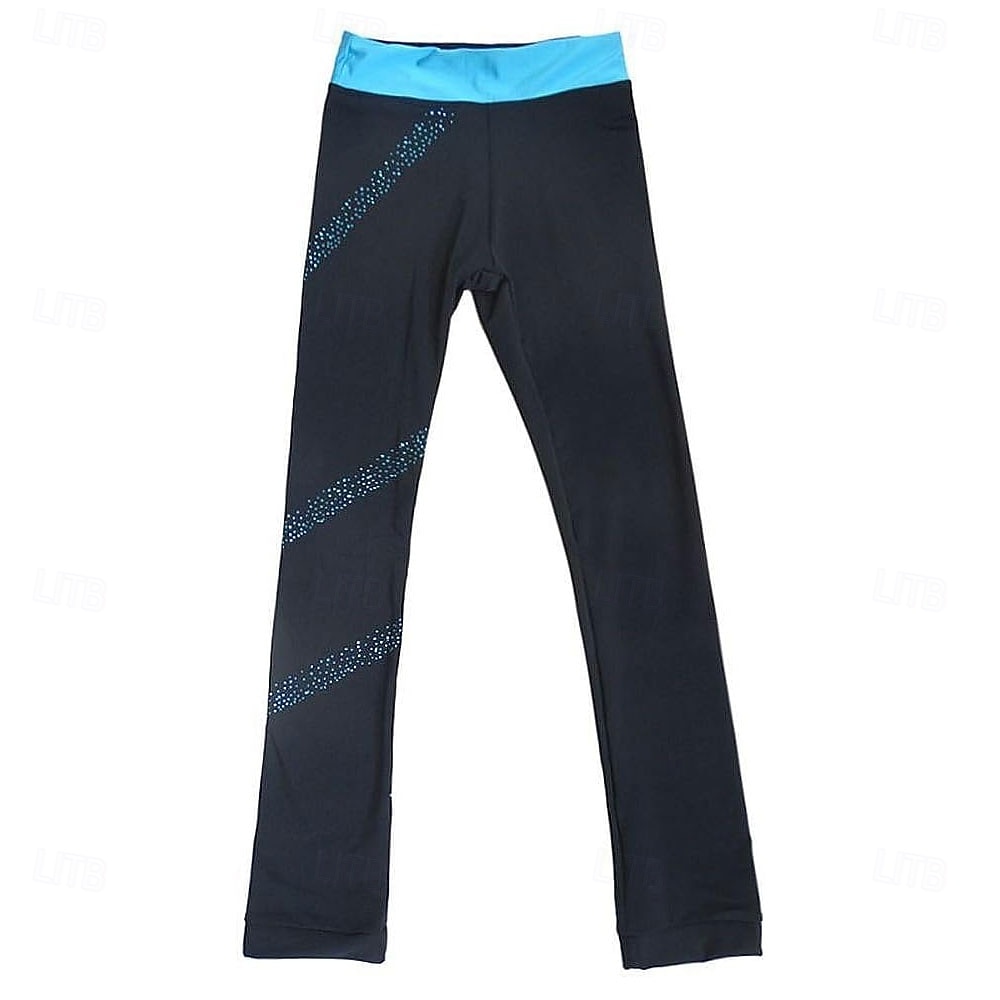 pantaloni da pattinaggio artistico da donna e da ragazza, pantaloni da pattinaggio sul ghiaccio, neri, elastici, abbigliamento da pattinaggio per gare di allenamento, termici, caldi, con del 2026 a $89.99 –P4