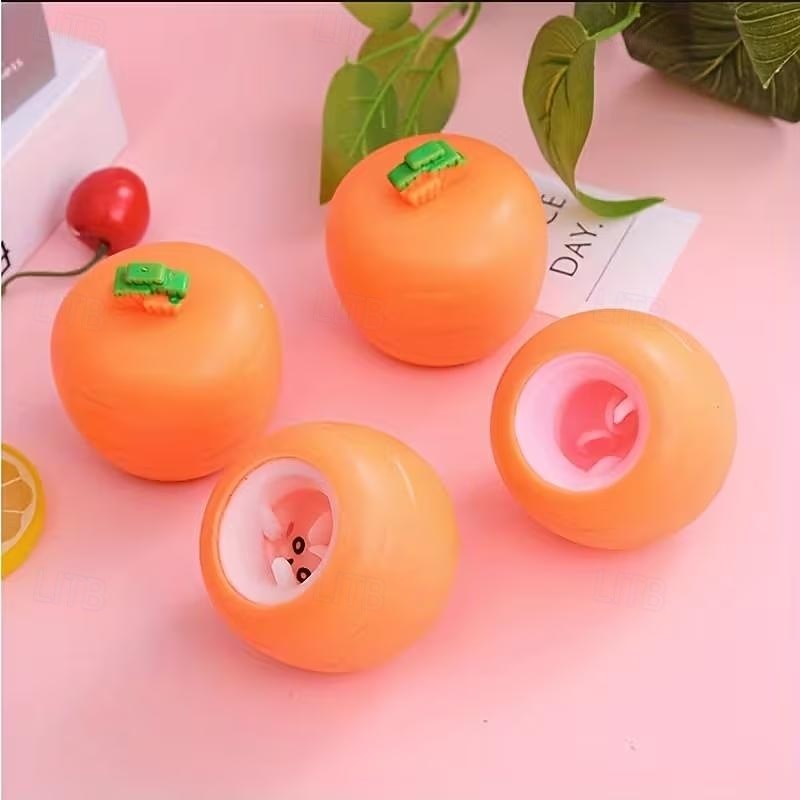 2 kpl pääsiäisaiheista sarjakuvaporkkanapääpupun puristuslelu, hauska kepposenpilailulahja lapsille ja aikuisille, opettavainen juhlalahja pääsiäiseen, halloweeniin, kiitospäivään - eri värejä, kani 2026 - $6.99 –P4