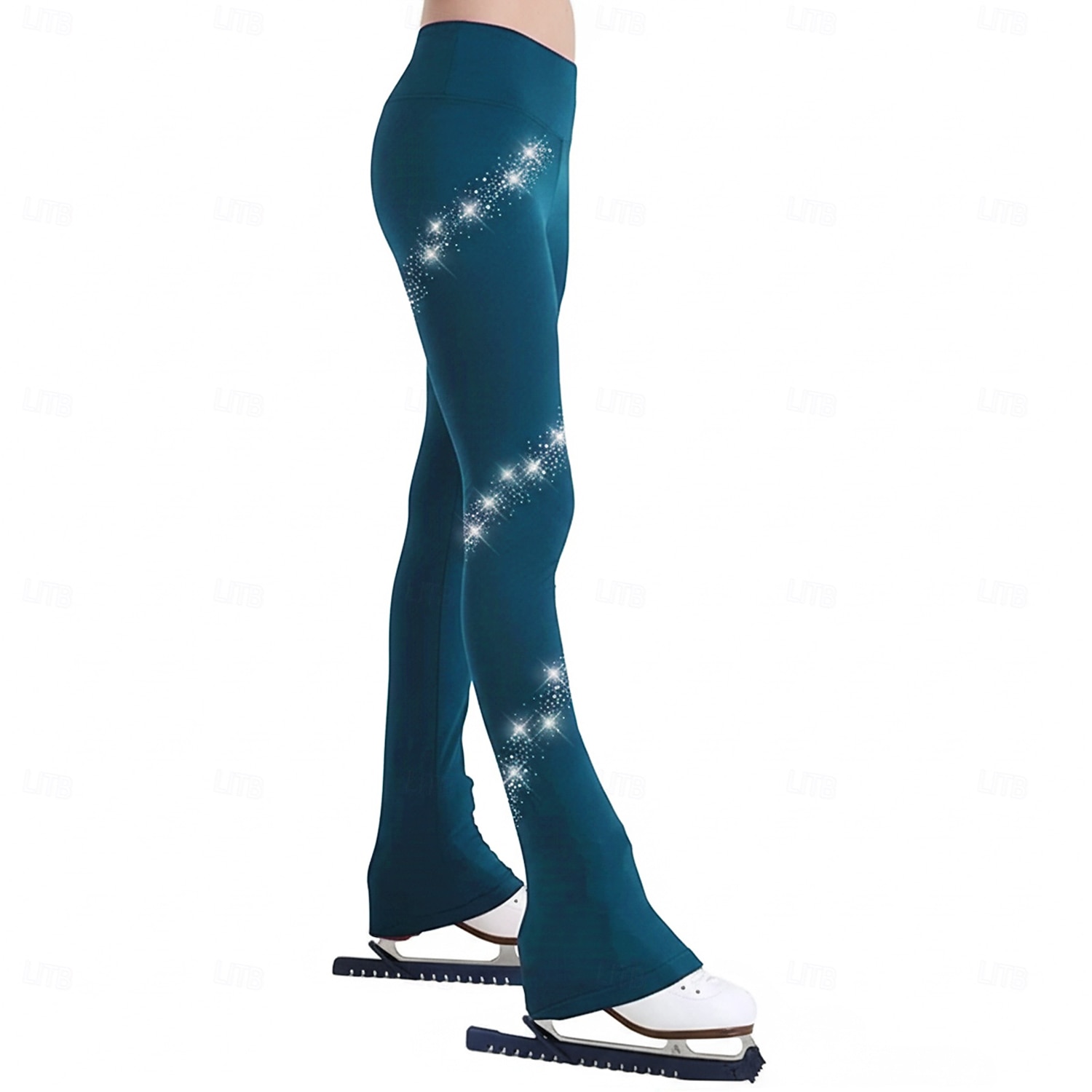 מכנסיים להחלקה אמנותית בגדי ריקוד נשים בנות החלקה על הקרח תחתיות אפור כהה שחור ורוד סטרצ'י (נמתח) הדרכה תחרות ביגוד להחלקה על הקרח שמור על חום הגוף קריסטלים / אבנים נוצצות החלקה על קרח החלקה אמנותית 2026 - $67.99 –P7