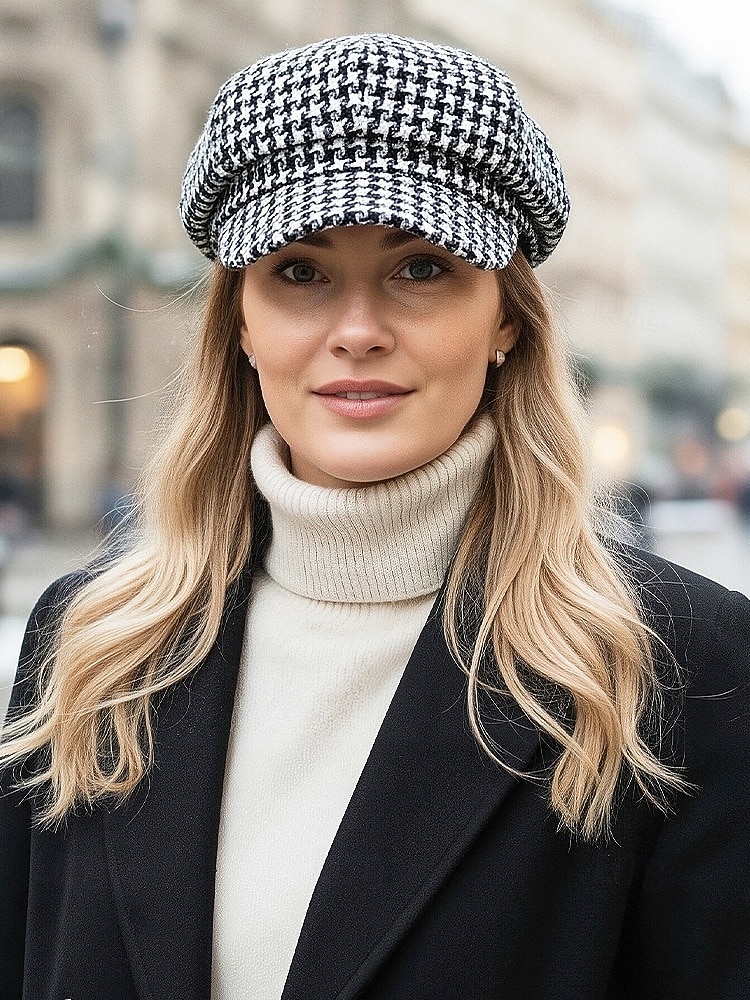 Dámská polyesterová čepice s pepito vzorem – elegantní vintage design, více barev, stylová a pohodlná pro každodenní nošení 2026 - $11.99 –P3