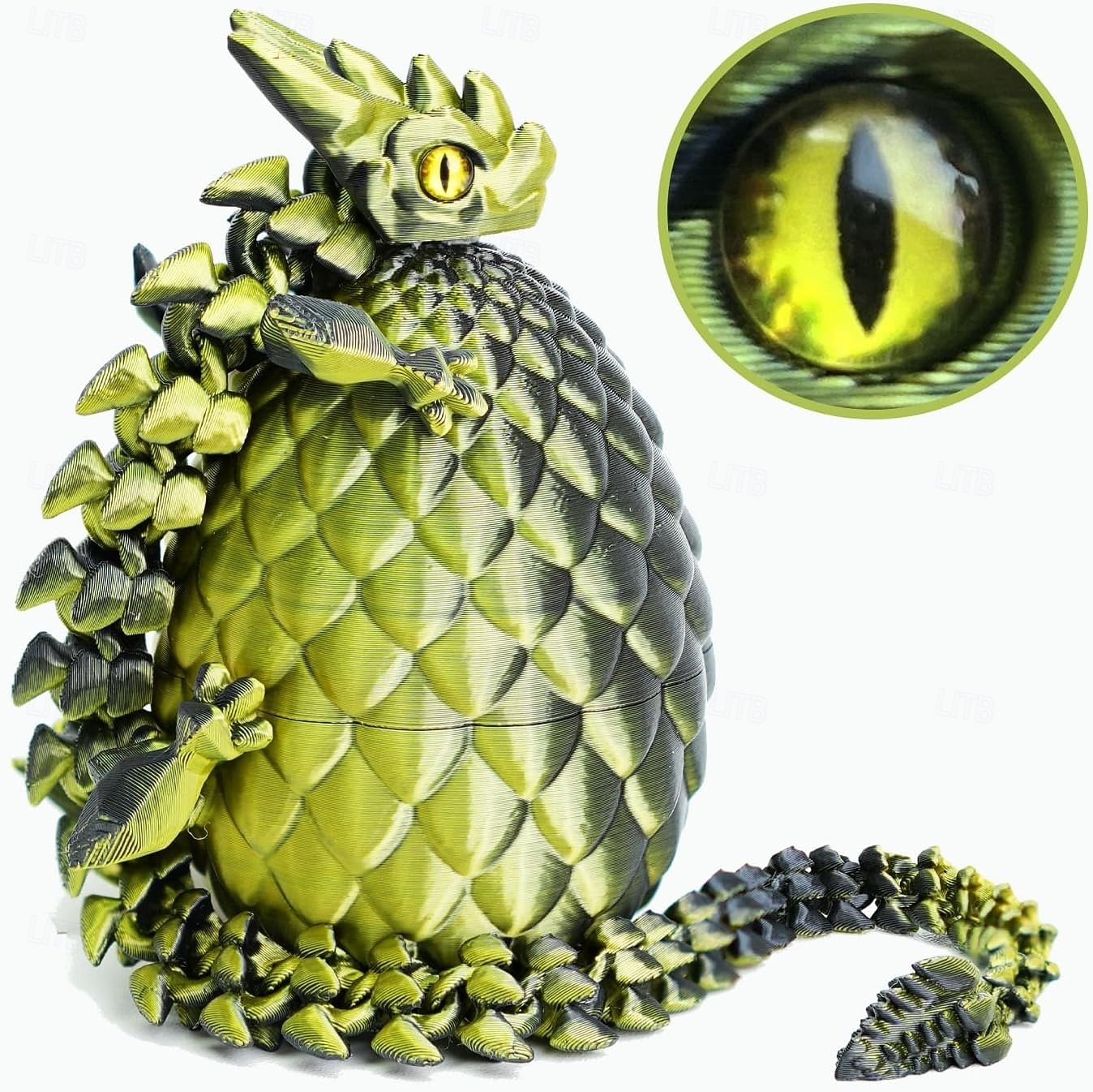 velikonoční 3D tištěná dračí vejce s drakem uvnitř, nezbytnosti do velikonočních košíků, náplně do velikonočních vajíček s tajemným krystalovým drakem, kloubová fidget zvířátka vytištěná 3D tištěnými 2026 - $16.99 –P7