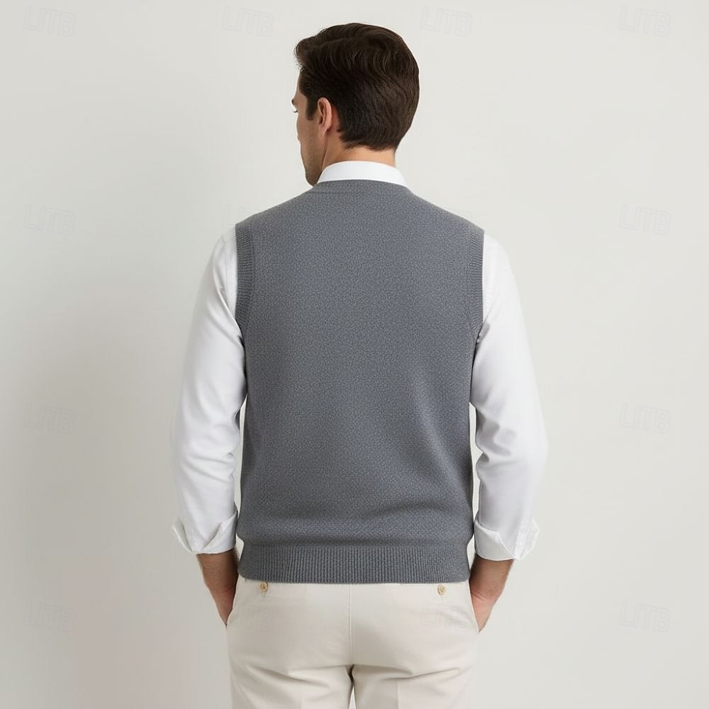 maglione cardigan da uomo in pura lana e cashmere di alta qualità, scollo a V, classico, lavorato a maglia, con tasche e bottoni, tinta unita, morbido, caldo e traspirante. del 2026 a $30.99 –P4