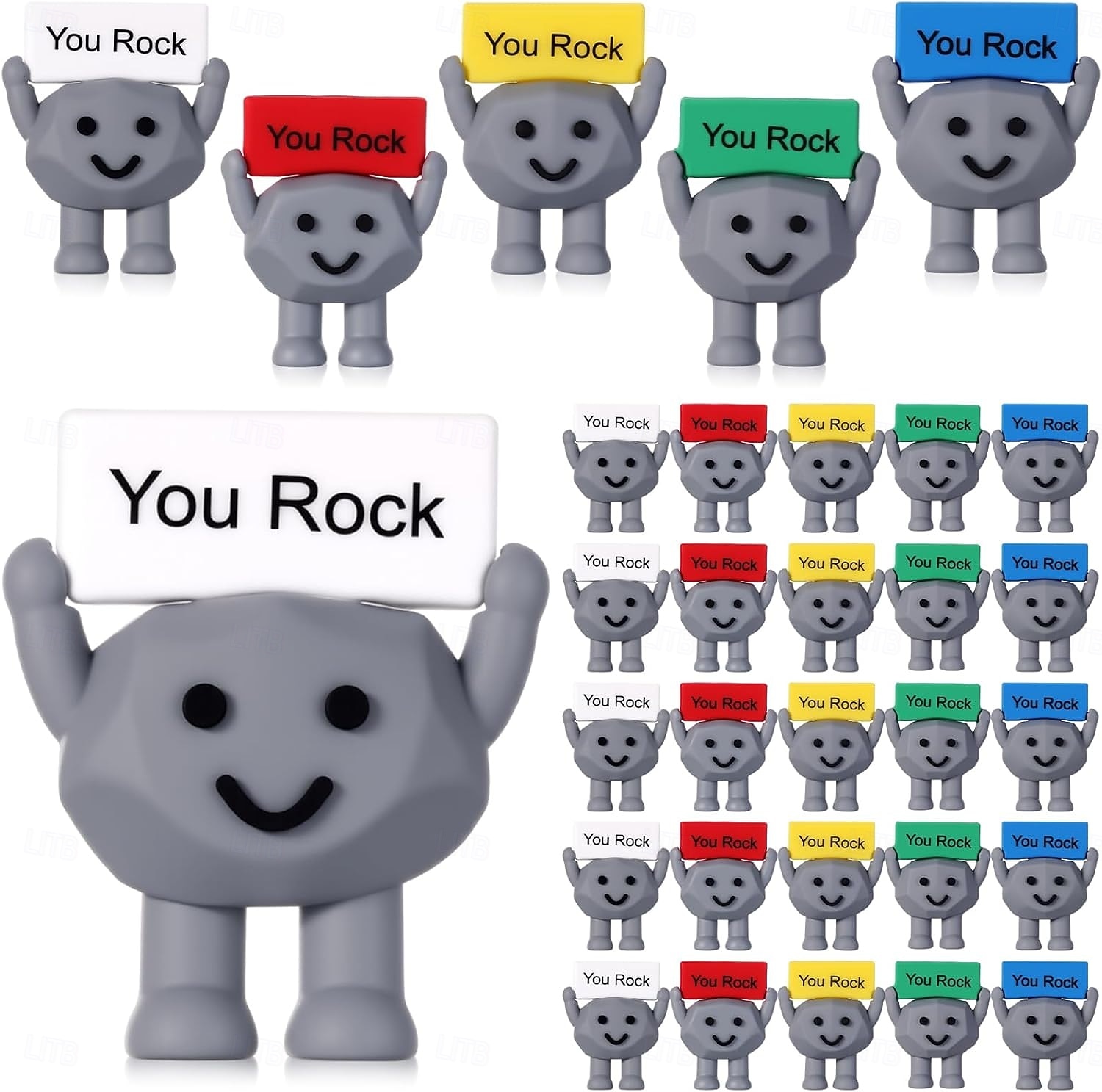 25 de jucării mini din cauciuc "You Rock", cadouri pozitive, "You Rock", figurine mini, decorațiuni și încurajări, cadouri motivaționale de ziua de naștere pentru colegi, personal și profesori 2026 - $22.99 –P6