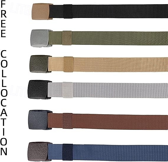 Centură tactică din nailon cu cataramă nemetalică și nemagnetică, pachet de 6, cu cataramă din plastic și chingă din pânză fără metal, potrivită pentru utilizare în exterior 2026 - ZAR R354.2 –P5