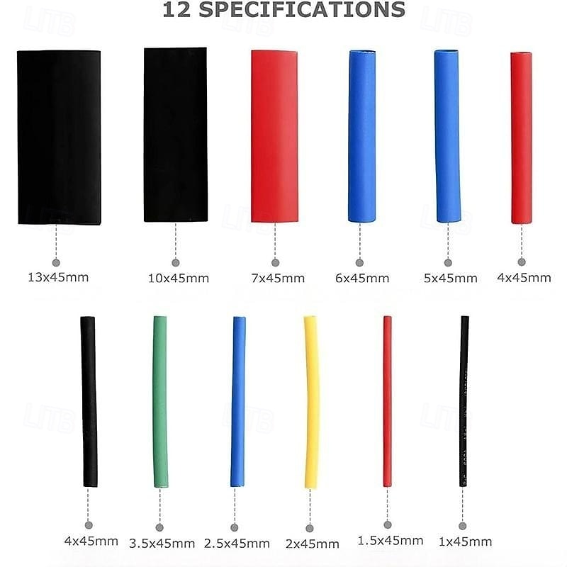 580 kpl/laatikko kaapelin kutistesukka, eristetty kutistesukka johtojen suojaamiseen, värikkäät ja mustat kutistesukat sähköjohdotuksiin, sekalainen sarja 2026 - $13.99 –P10