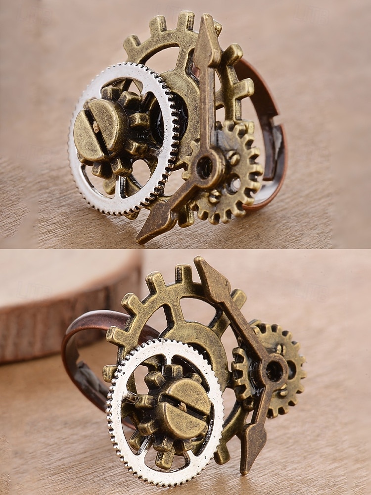 Naisten Mardi Gras steampunk antiikkiseosrataskäyttö ja kelloa käden sormus - monivärinen teollinen lisävaruste karnevaaleille ja pukeutumisjuhliin 2026 - $7.99 –P7