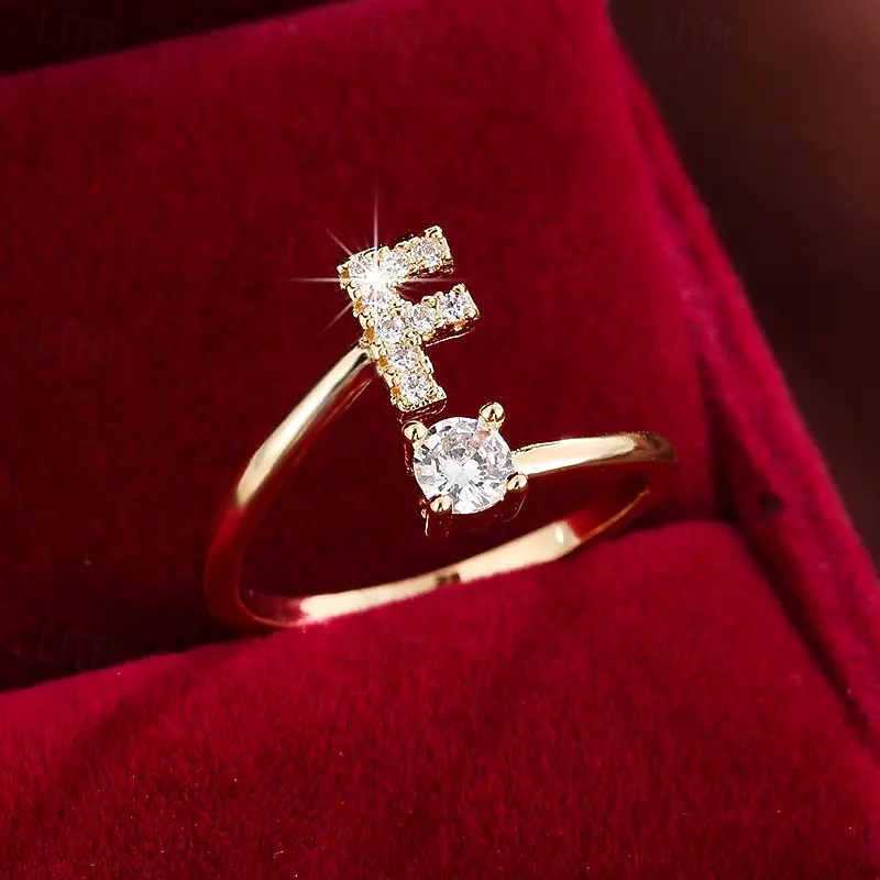 1 buc Inel For Pentru femei Zirconia cubică Transparent Zilnic Cadou Concediu Articole de ceramică Scrisă 2026 - $9.49 –P7