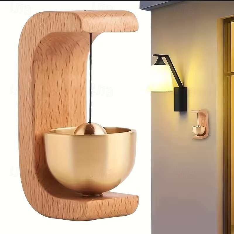Paquete de 2 timbres magnéticos de madera maciza con ventosa para abrir puertas, alerta de entrada adhesiva inalámbrica con timbre suave para el hogar, la oficina, la tienda y las puertas para 2026 - $19.99 –P2