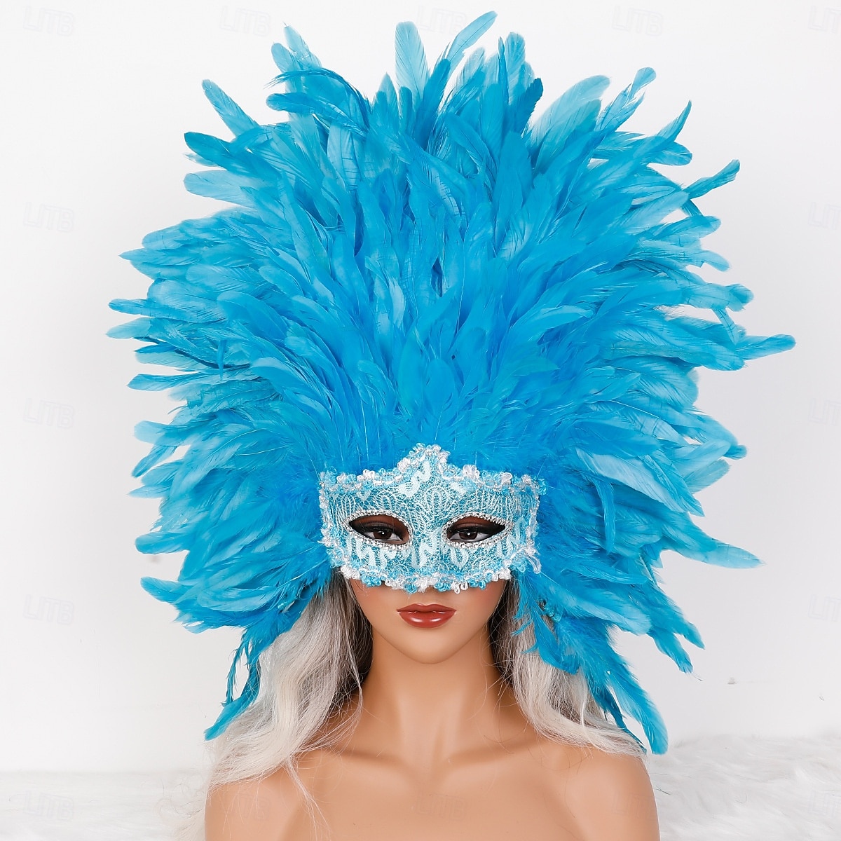 Karnevaali 2026 Rio Karnevaali Samba Lisävarusteet Karnevaali Höyhenmaski Päähine Punainen Oranssi  Valkoinen Täysin Höyheninen Maski Brasilia Festivaali Esityspuku 2026 - $42.99 –P11