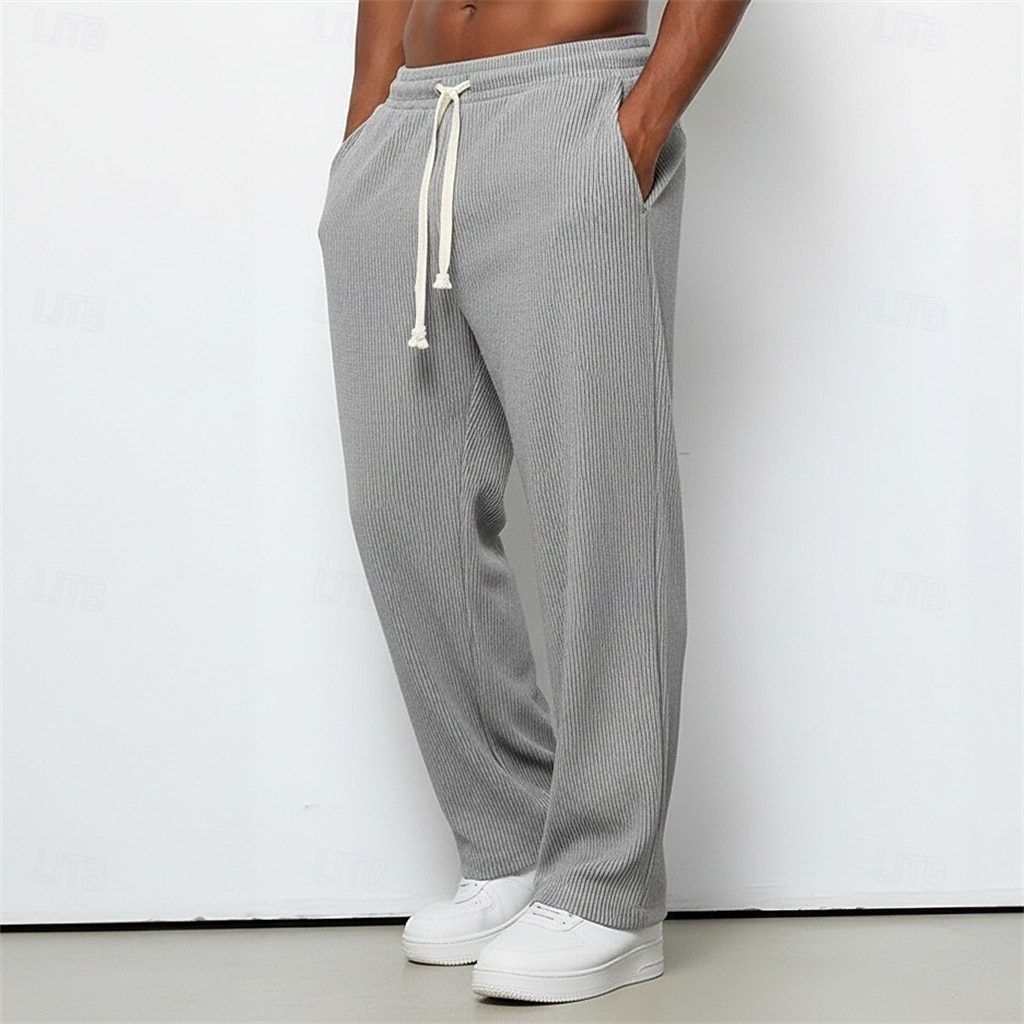 Per uomo Pantaloni da tuta Pantaloni da Tuta a Gamba Larga Pantaloni Pantaloni in velluto a coste Pantaloni casual Coulisse Elastico in vita Semplice Comodità Traspirante Lunghezza intera Casuale del 2026 a $22.99 –P2