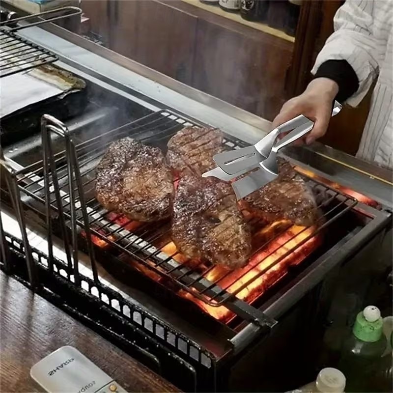 2026年 3個のステンレススチール製厚手フライパンフォークステーキフィッシュスパチュラキッチンスパチュラ多機能ステーキクリップパンケーキツール耐熱フィッシュスパチュラ大型フリップアンドサーブトング  コレクション – $13.99 –P1