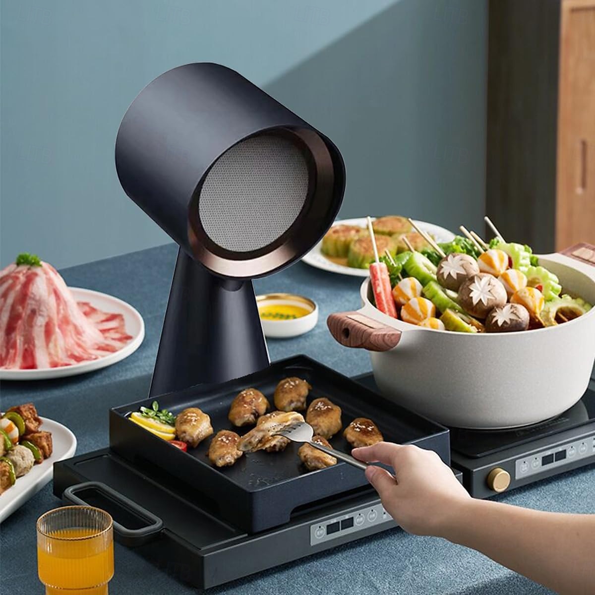 شفاط محمول، شفاط طاولة، مع مروحة عادم ثنائية السرعة، فلتر ألومنيوم قابل للإزالة، كوب شحم كبير، مروحة عادم مطبخ محمولة، مناسب للشواء الداخلي والأواني الساخنة. 2026 - $365.79 –P10