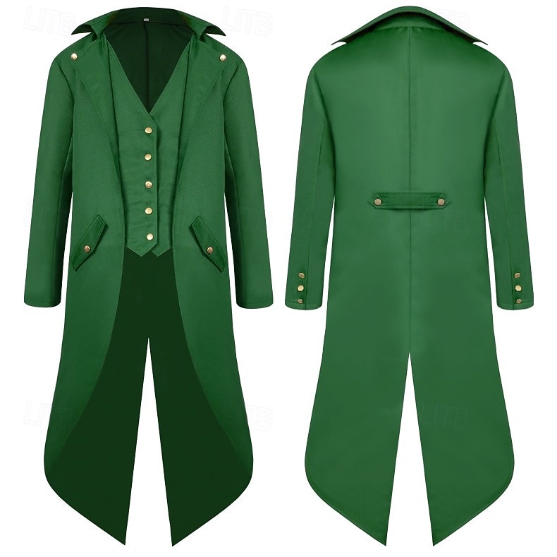 Vittoriano Medievale Steampunk Cappotto Giacca Frac Gentiluomo Costume Per uomo Halloween Carnevale Mascherata Feste Bambini Adulti Cappotto del 2026 a $41.99 –P3