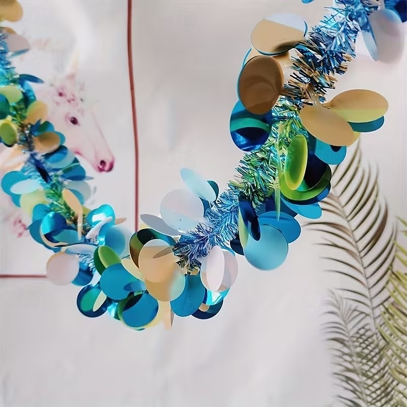 glittergirlander med skinnende paljetter – festlige båndslynger til festdekorasjon, bryllup, bursdag, høytid og juletredekor, glitrende hengende girlander til hjemmet &styling av arrangementer 2026 - $9.99 –P6