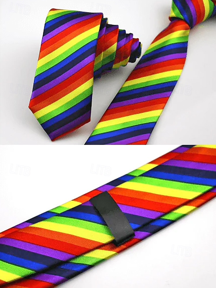 2026年 男性用ポリエステルタイ、複数のパターン、スタイリッシュなデザイン、カーニバルや仮面舞踏会用  コレクション – $14.99 –P6