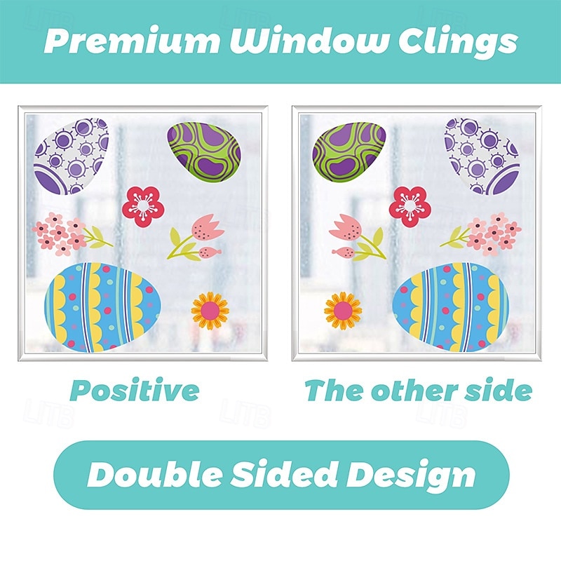 2 fogli di adesivi murali per finestre pasquali, decorazioni statiche a forma di coniglietto pasquale per soggiorno, vetri per finestre e scene di festa del 2026 a $9.99 –P7
