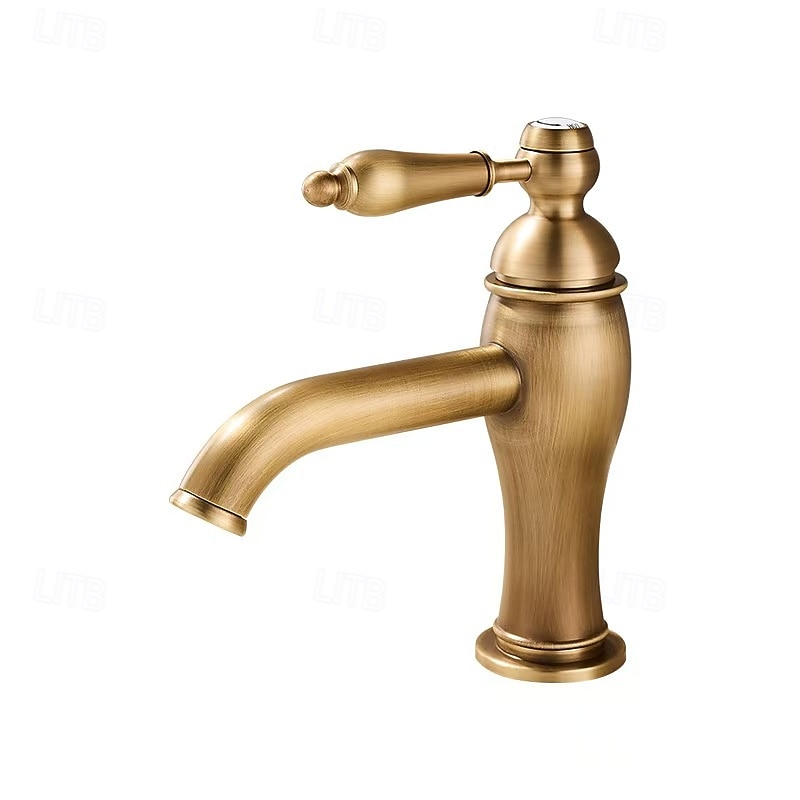 Koupelna Umyvadlová baterie - Klasické Starožitná mosaz Baterie na střed Jedna rukojeť, jeden otvorBath Taps 2026 - $170.99 –P4