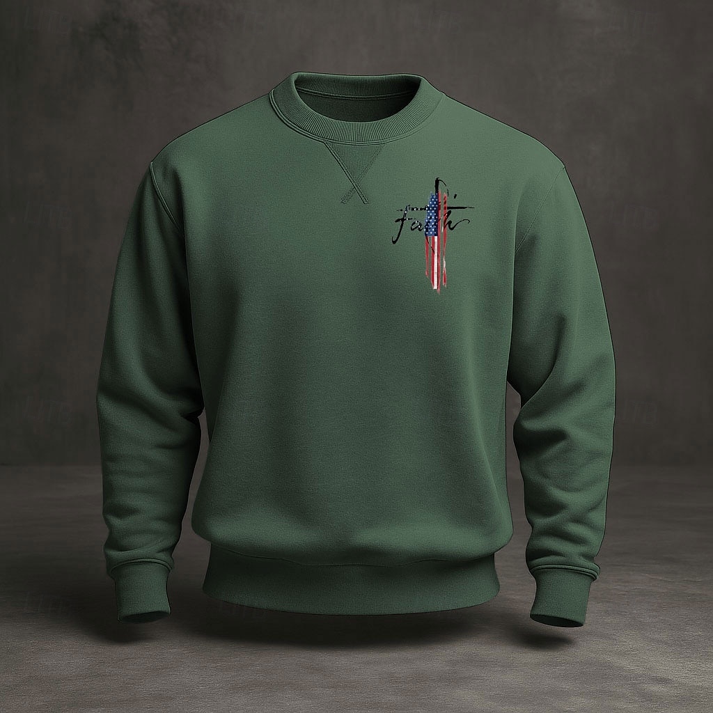 2026年 アメリカ建国250周年 男性用 スウェットシャツ クルーネック ブルー ライトブルー ブラック ホワイト イエロー 冬 春 & 秋 デザイナー S M L XL 2XL 3XL  コレクション – $31.99 –P7