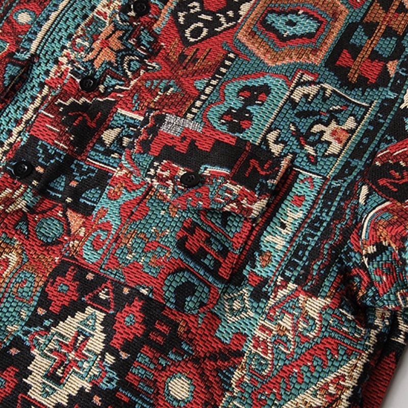 Per uomo Camicia Camicia casual Giacca camicia Sopracamicia Rombo Quotidiano All'aperto Rosso Azzurro cielo Marrone Manica Lunga Collo ripiegato Primavera Autunno Abbigliamento Tasca del 2026 a $47.99 –P6