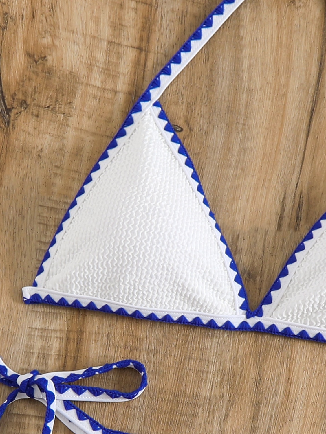 Kobiece bikini dwuczęściowy strój kąpielowy z fiszbiną z wiązaniem z boku smukły bez pleców na wakacje plażowe w jednolitym kolorze z dekoltem halter bezrękawnik 2026 - $22.99 –P8