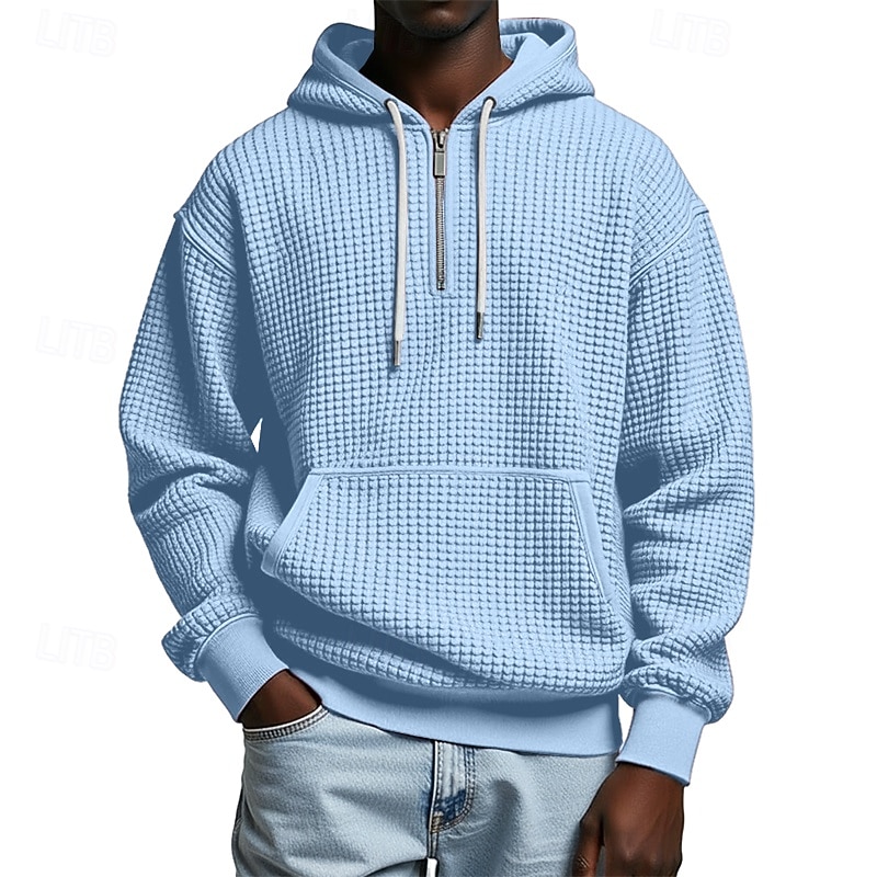 Homme Sweat à capuche Sweat à capuche gaufré Violet Gris Clair À capuche Uni Poche kangourou Texturé Occasionnel Quotidien Sport & Loisir Streetwear Frais Vêtements de sport Printemps & Automne de 2026 ? $34.99 –P8