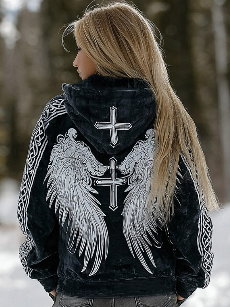 Жен. Толстовка с капюшоном и пуловером Пэчворк С принтом Передний карман Графика Геометрический принт Этно Винтаж На каждый день Богемный Длинный рукав Капюшон Обычные топы 2026 - $32.99 –P1