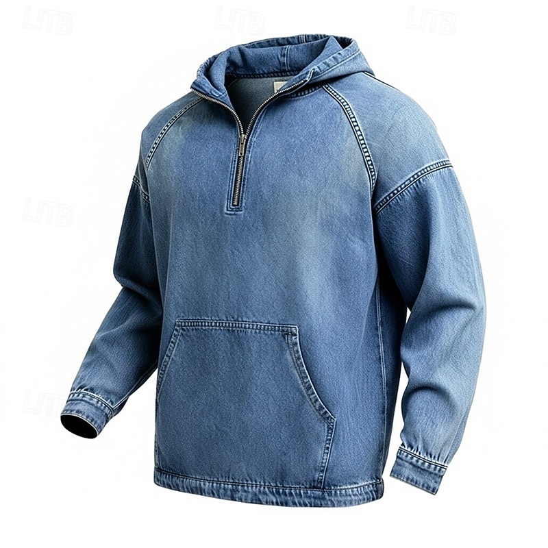 Муж. Толстовка Толстовка с капюшоном и пуловером Толстовка с капюшоном на молнии Синий Абрикосовый Розовый Военно-зеленный Темно синий Капюшон Полотняное плетение Пэчворк Карман кенгуру 2026 - $41.99 –P7