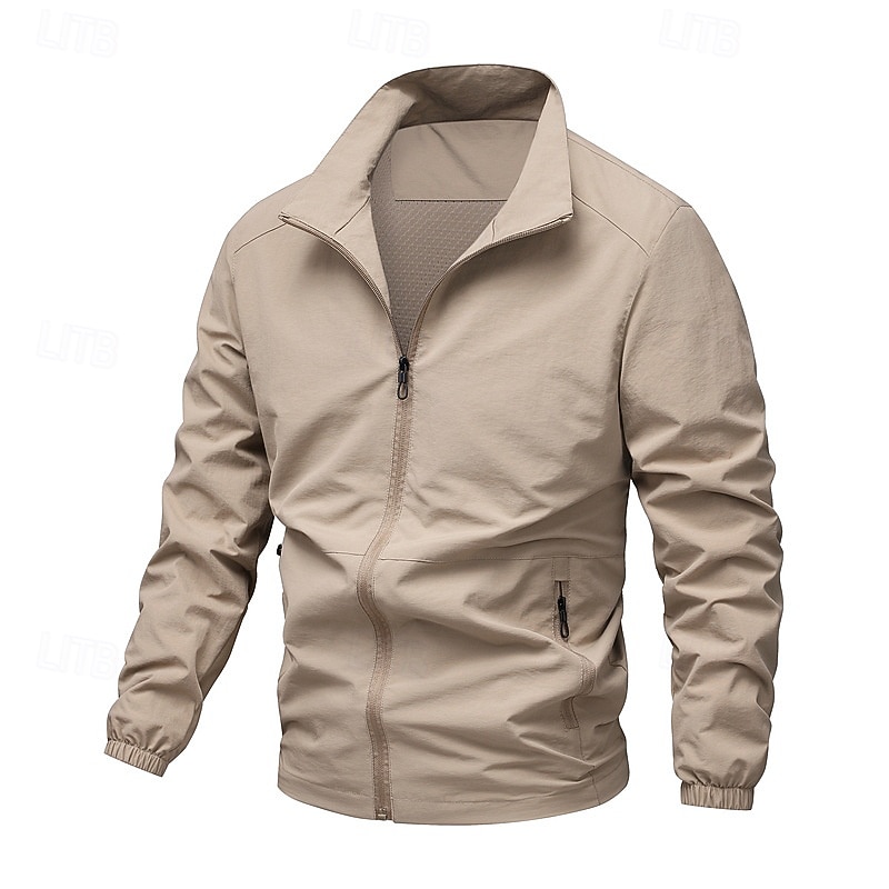 Per uomo Giacca Leggera Giacca Casual Casuale Quotidiano Sport Tasca Primavera Autunno Semplice Streetwear Elegante Collo alla coreana Regolare Nero Blu marino Cachi Verde militare Grigio scuro Giacca del 2026 a $34.99 –P1