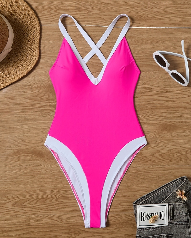 نسائي ملابس السباحة قطعة واحدة ملابس السباحة قطعة واحدة بملابس داخلية بقع بدون ظهر العطلة ملابس الشاطئ ألوان متناوبة يغرق بدون كم بدلة سباحة 2026 - $21.99 –P11