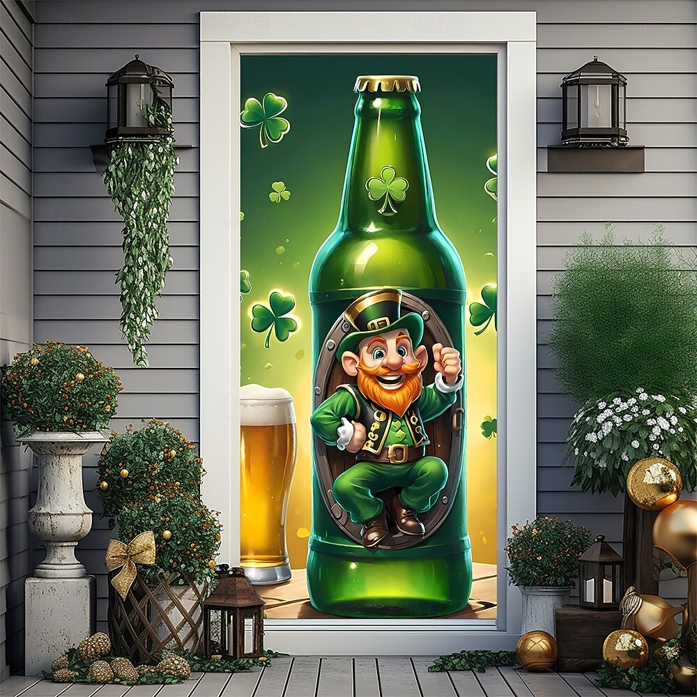 Ημέρα St. Patrick Αφίσες Κάλυμμα πόρτας Πανό εξωτερικού χώρου Πράσινο καπέλο Τριφύλλι χαριτωμένο στυλ 3D Πάρτι Κοιτώνας Δωμάτιο Εφήβων Κοιτώνας Κολλεγίου Υπνοδωμάτιο Guys Man Cave Frat Φόντα λήψης 2026 - $17.99 –P5