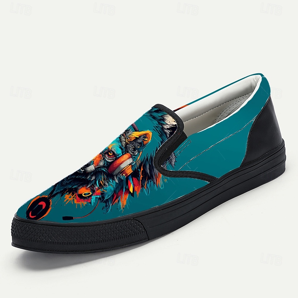 Śliskie buty na Mardi Gras dla mężczyzn z mistycznym wzorem zwierzęcym – fantazyjny design na karnawał festiwale i modny styl uliczny 2026 - $42.99 –P3