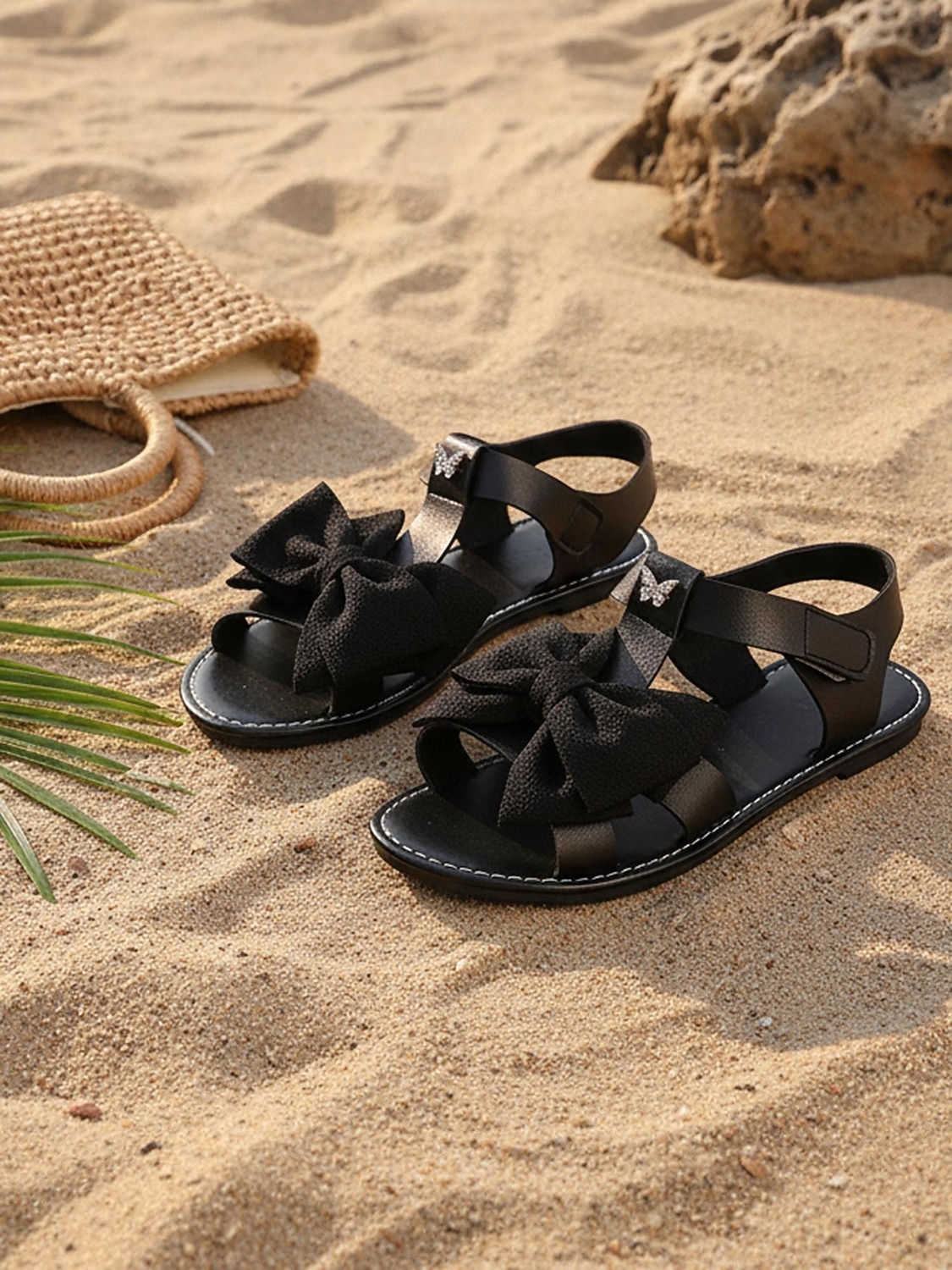sandali bassi da donna con fiocco bianco grande – graziose scarpe da spiaggia con decorazioni a farfalla per le vacanze estive e le uscite quotidiane &invitati a nozze al mare del 2026 a $24.99 –P4