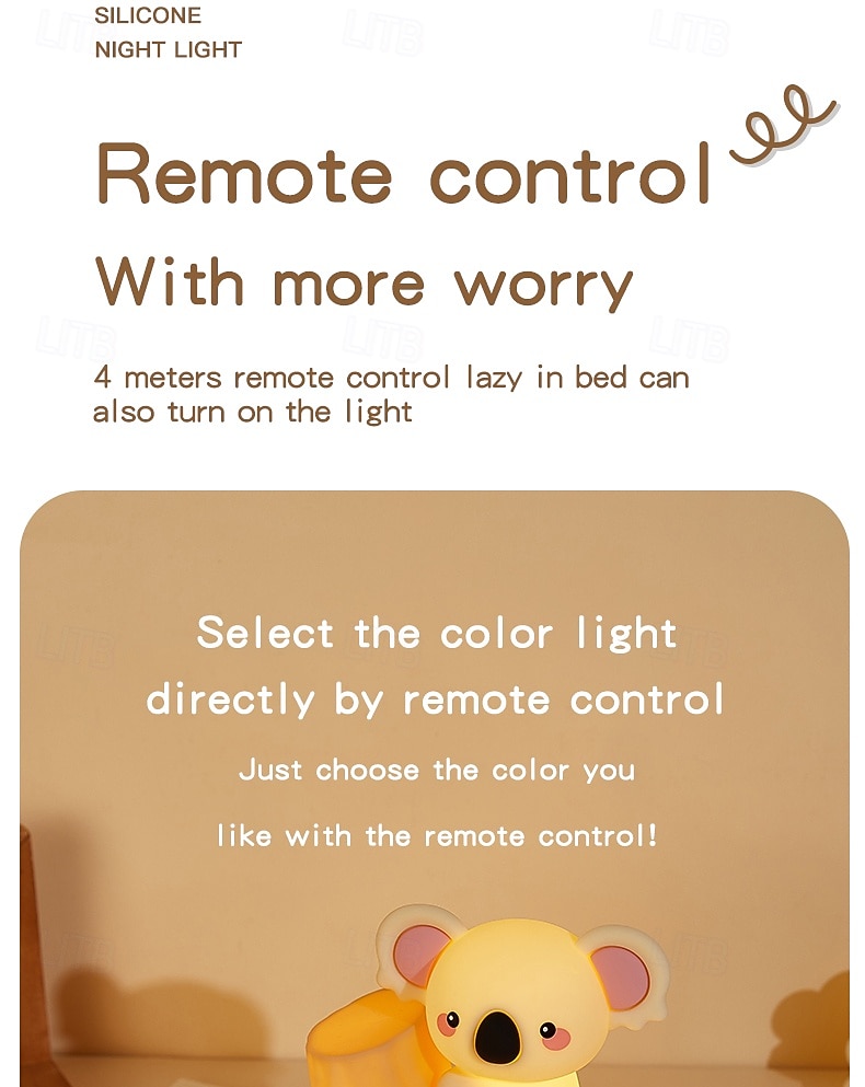 7-Color Gradient Koala Soft Silicone Patting Light Usb Charging Nightlight Timer Christmas New Year Festival Birthday Gift Bedroom Atmosphere Light 2026 - $23.99 –P8