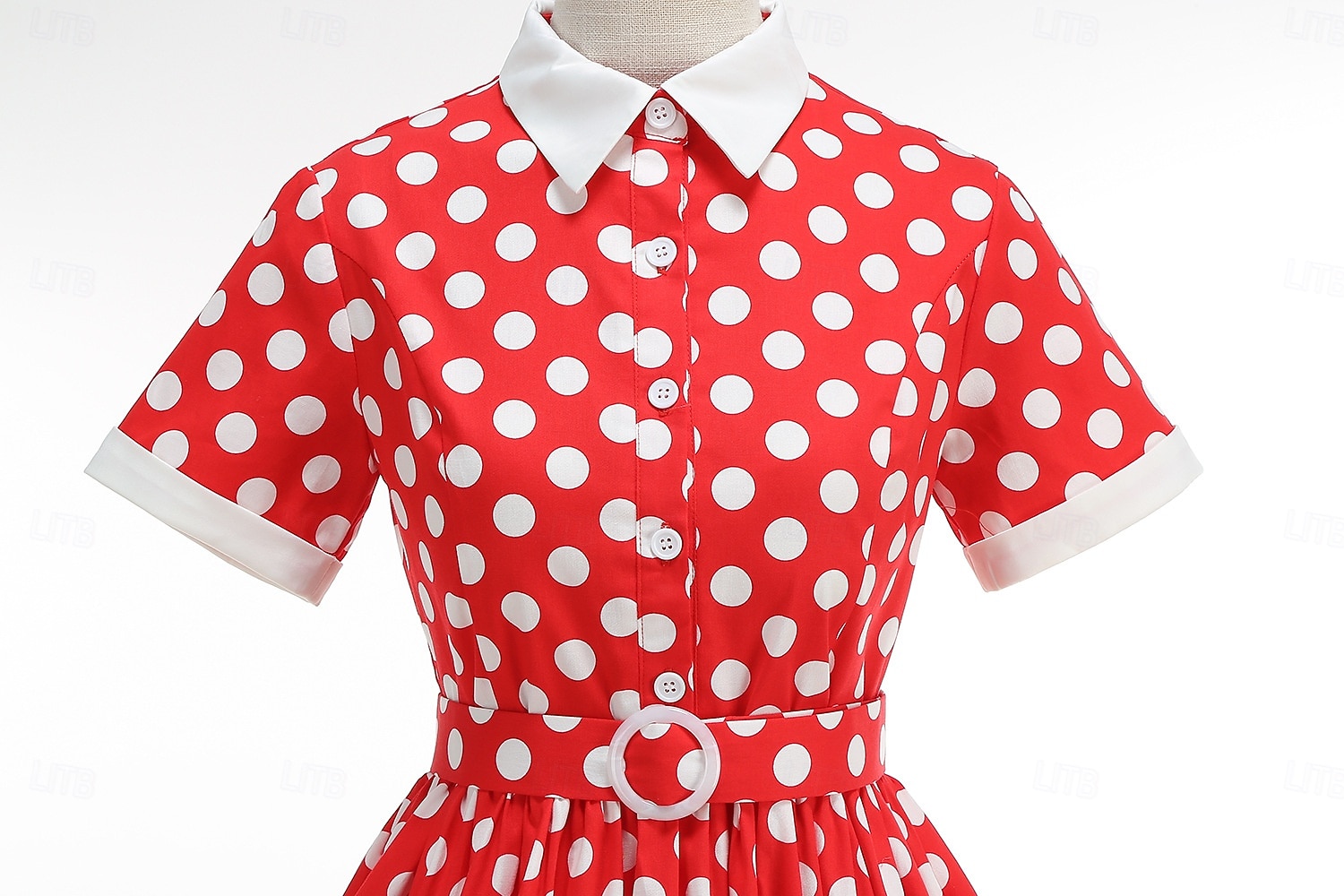 1950er Retro Vintage Rockabilly Knielang Swing-Kleid Ausgestelltes Kleid Kurze Ärmel Tupfen Tailliert und ausgestellt Kostüm Mädchen Karneval Valentinstag Lässig Heimkehr Retro-Mottoparty Kinder Kleid 2026 - $65.99 –P16