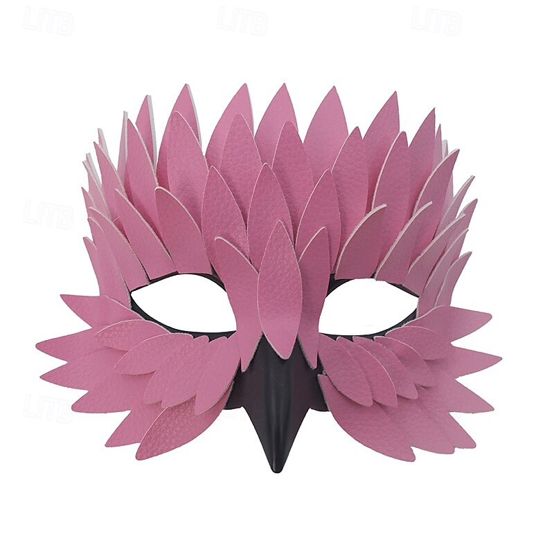 Naisten Mardi Gras vihreä höyheninen nahkanaamio - lintuinspiroitu puvustuslisävaruste 3D-kerroksilla venetsialaiseen karnevaaliin ja naamiaisjuhliin 2026 - $14.99 –P4