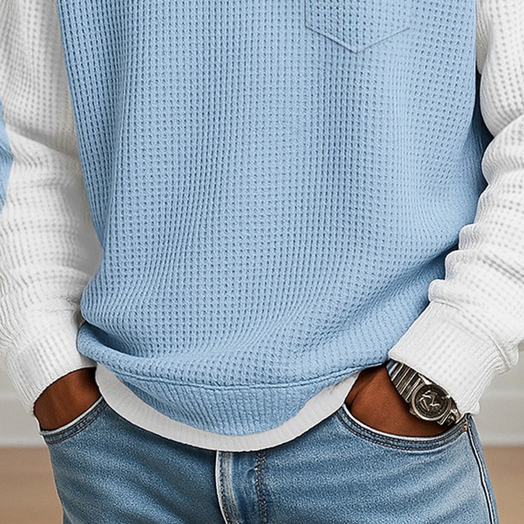 Hombre Camisetas polo con diseño de gofre Polo Casual Formal Cuello con banda Manga Larga Moda Color sólido Con Texturas Bloque de Color Botones Otoño Primavera & Otoño Otoño invierno Ajuste regular 2026 - $18.99 –P3