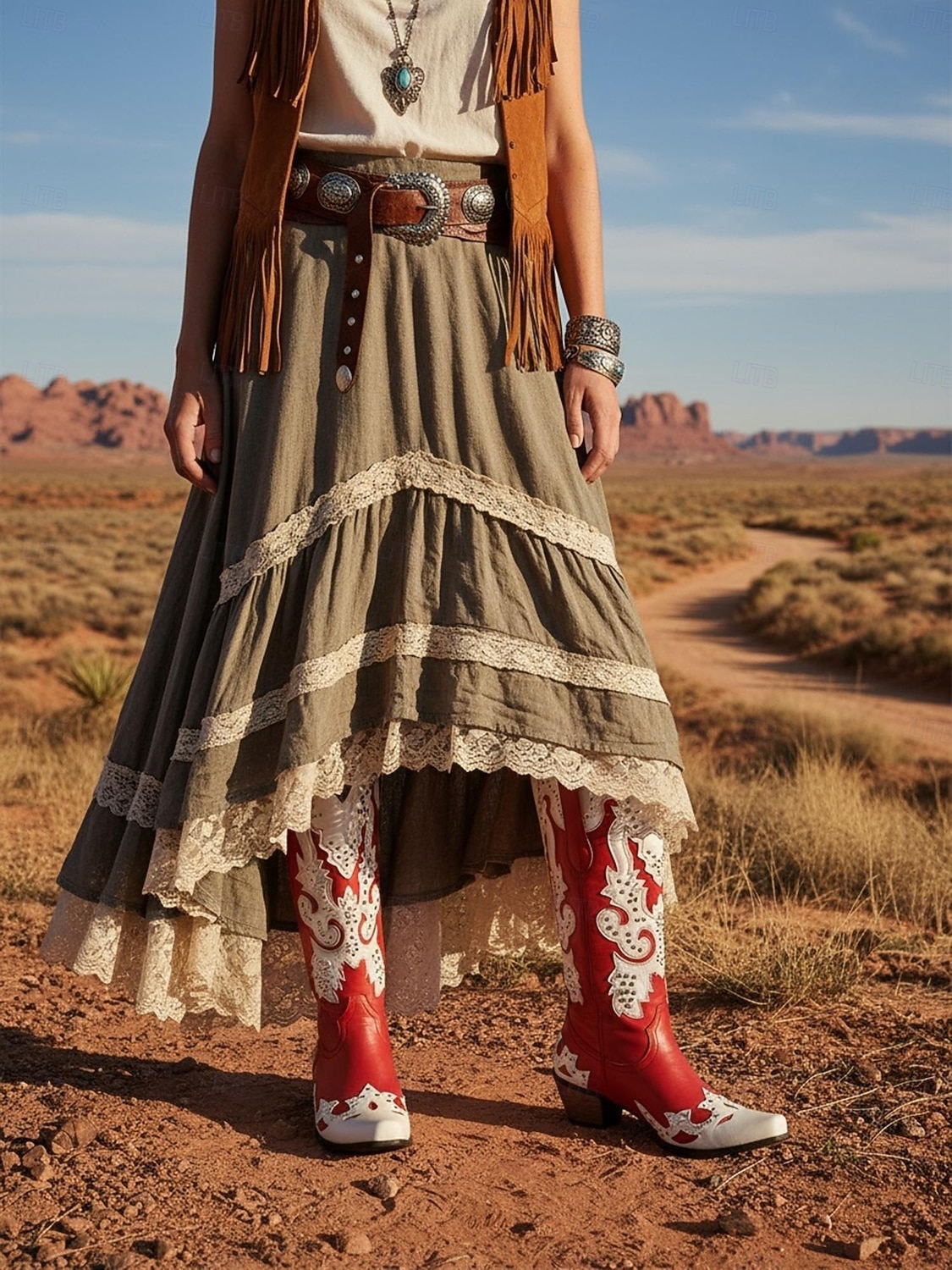 Dames Mardi Gras Rode Cowboylaarzen met Nieten - Festivalstijl Westernlaarzen Ideaal voor Carnaval Parades Kostuumfeesten Straat Festivals  Themed Vieringen 2026 - $99.99 –P7