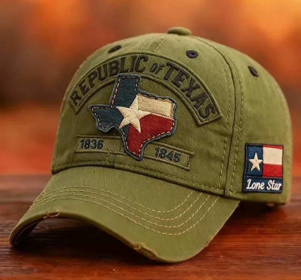 2026年 ローンスター レガシー テキサス共和国キャップ テキサス共和国ベースボールキャップ 刺繍入り帽子 ダメージ加工ローンスター テキサス国旗 調節可能なレトロトラッカーキャップ 男女兼用  コレクション – $21.99 –P6
