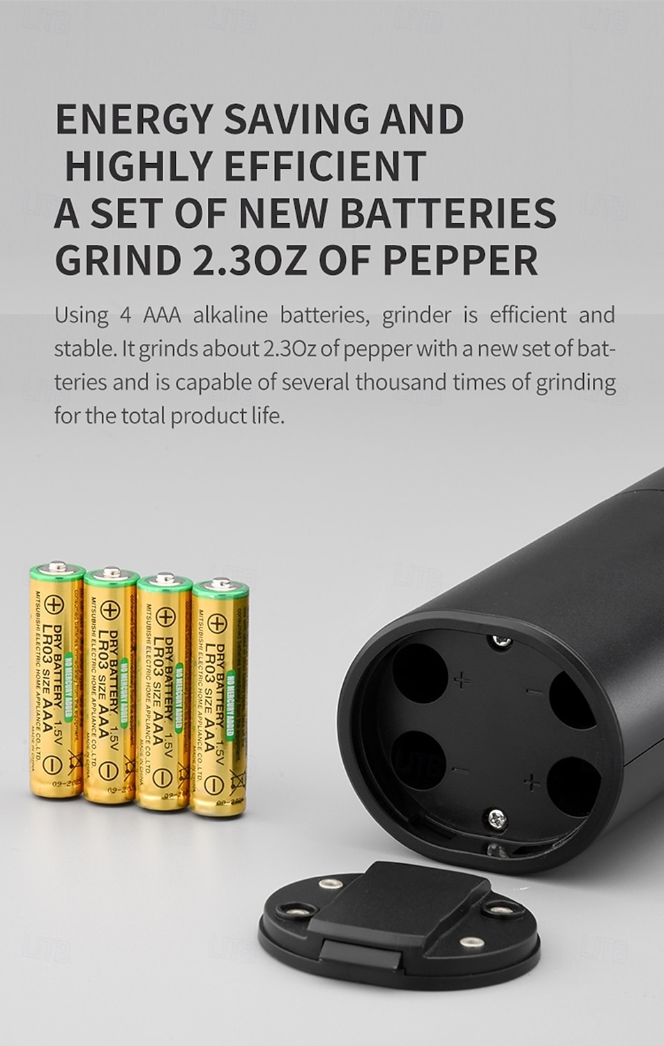Electric Salt and Pepper Grinder Battery Powered for Convenience (batteries Not Included) Two-pack with Base Practical White LED Light Adjustable Coarseness One-button Operation Stylish Black Fi 2026 - $42.99 –P5
