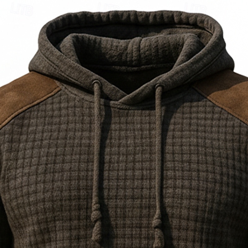 Per uomo Felpa con cappuccio Felpa con cappuccio a nido d'ape Maglione Marrone Con Cappuccio Semplice Patchwork Blocco di colore Testurizzato Casuale Quotidiano Sport & Outdoor Vintage Streetwear Cool del 2026 a $28.99 –P2