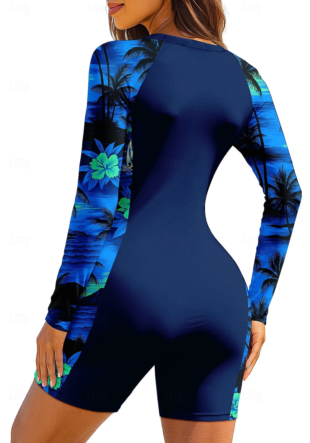 Dam Normal Rash-guards Baddräkt Sportbadkläder Blommig Tropisk Dragkedja Avtagbar dyna Dragkedja fram UV Solskydd UPF50+ Ultralätt (UL) Långärmad Badkläder Hudsjukdomsvakt Surfing Strand Vattensport 2026 - $35.99 –P2