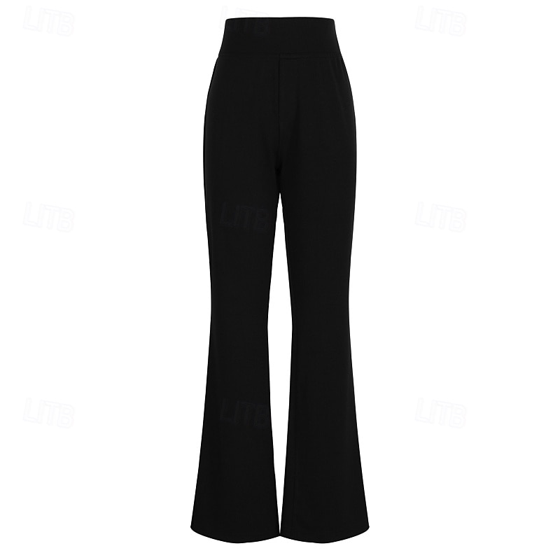 Damen Weite Hosenbeine Chinos Urlaub Streetwear Lässig Volle Länge Mittlere Taillenlinie Einfach Elastischer Bund Bequem Dehnbar Täglich Outdoor Urlaub Dunkelbraun Dunkelgrau Aprikose Schwarz 2026 - $22.99 –P3