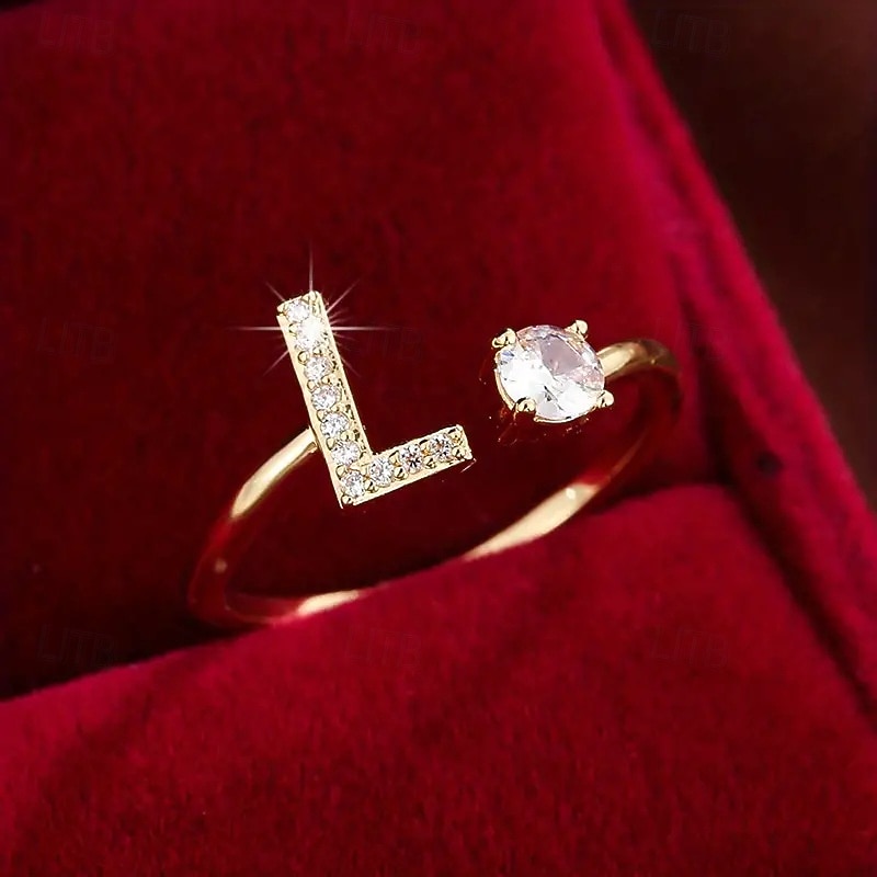 1 buc Inel For Pentru femei Zirconia cubică Transparent Zilnic Cadou Concediu Articole de ceramică Scrisă 2026 - $9.49 –P13