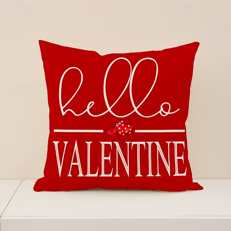 Valentine's Day Set Pillow Linen Plaid Print Heart Design Waist Cushion Decorative Throw Pillow Sofa Cover for Living Room Home Decor Bedside Cushion 2026 - $8.99 –P14