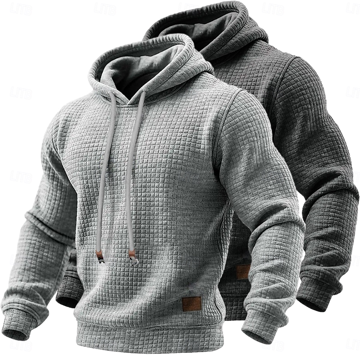 Hombre Sudadera Sudadera con capucha y diseño de gofres Pull-over Blanco+Gris Oscuro Con Capucha Plano Bolsillo canguro Con Texturas Casual Diario Deporte Ropa de calle Fresco Ropa deportiva Otoño 2026 - $34.99 –P2